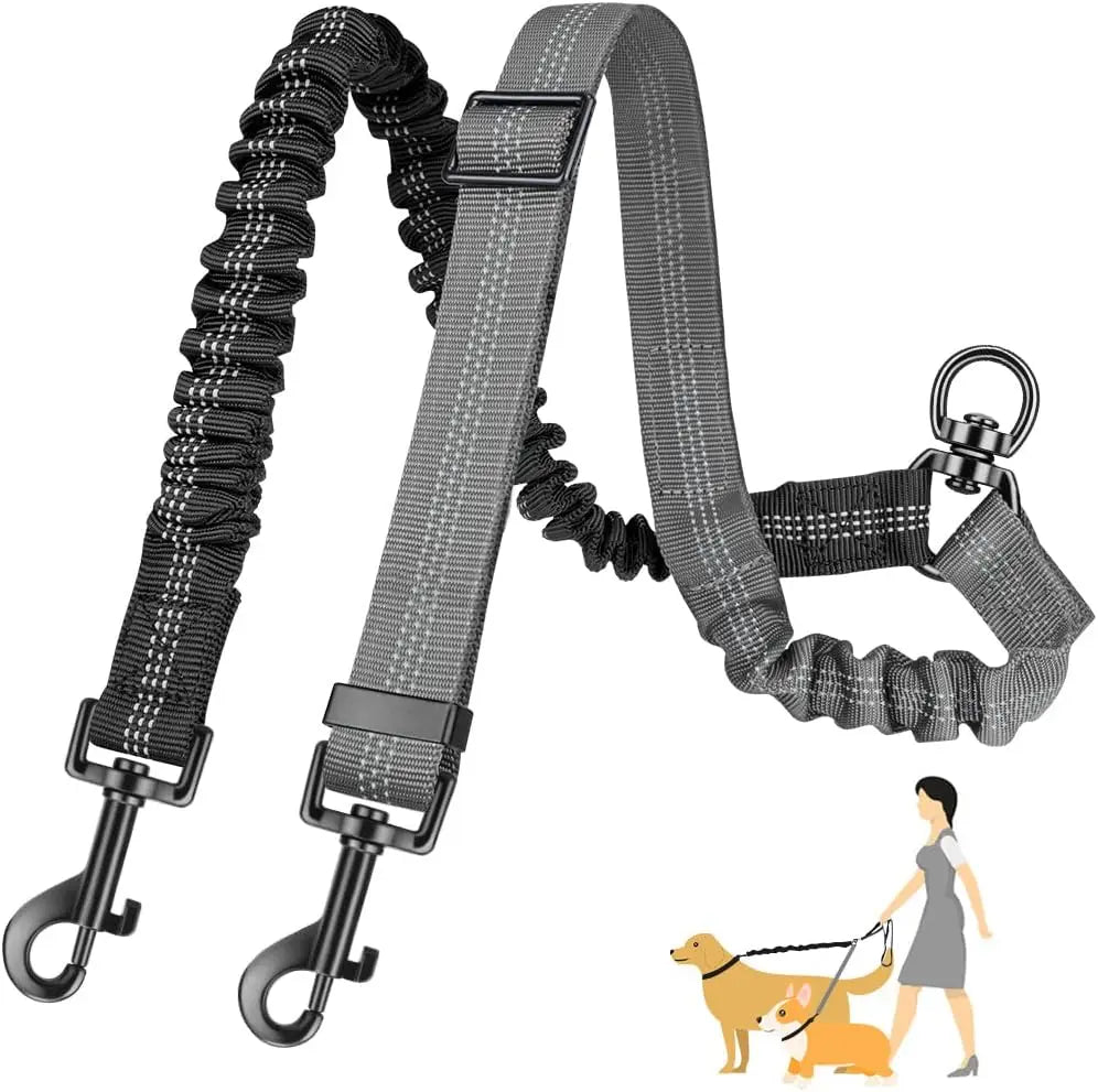 TwinWalk™ Manual Shock-Absorbing Dual Dog Leash Coupler