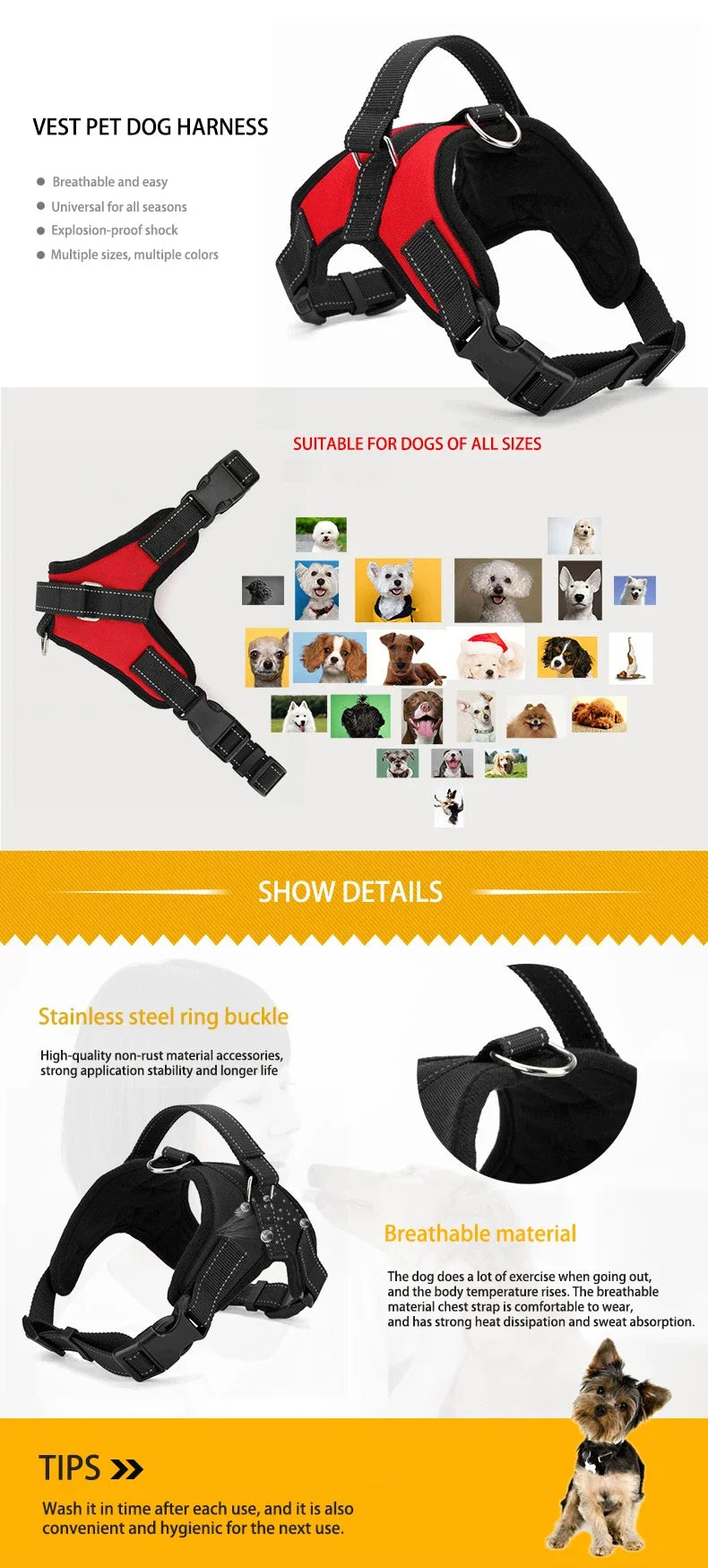 ComfyFit™ Adjustable Reflective Dog Harness