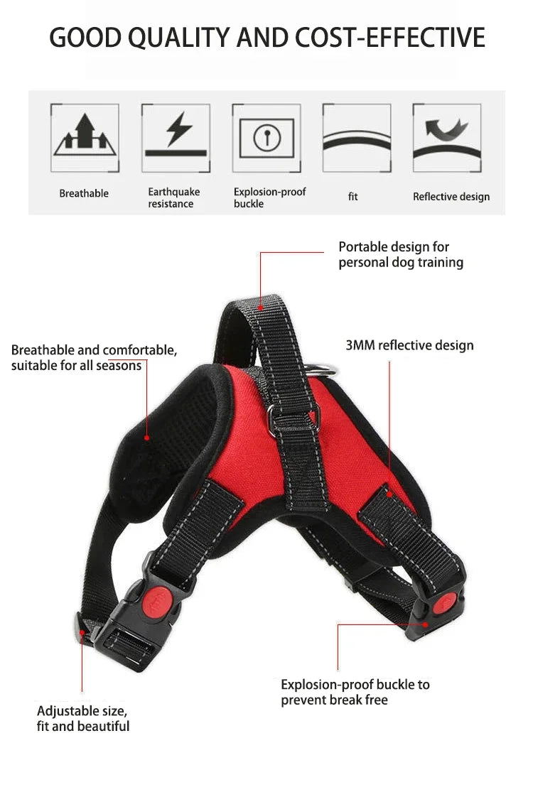 ComfyFit™ Adjustable Reflective Dog Harness
