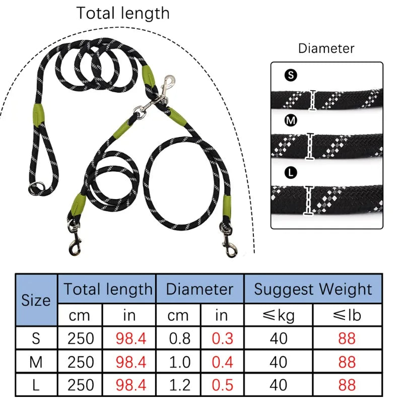 EasyWalk™ Duo Hands-Free Manual Dog Leash